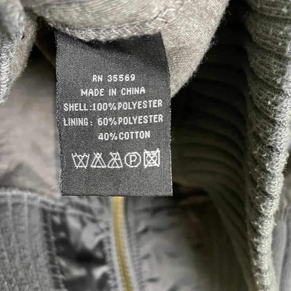 Alpha Industries Flight Jacket Mens Medium Grey Outdoors Full Zip Lined Hooded - Picture 10 of 10